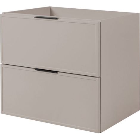 Meuble vasque, Chêne Craft / Noir + poignée noire, 140 ( 2 × 60 + 20) × 77 × 46 cm + Plan de travail, pieds noirs (1/5)