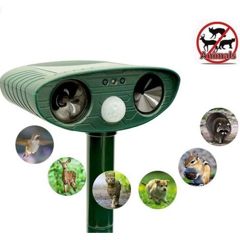 Effaroucheur ultrasonique solaire extérieur pour chat et animaux, répulsif avec détecteur de mouvement, 1 pièce (1/4)