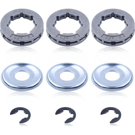 Pignon de Jante .325'' 7 Dents pour STIHL 021 024 025 028 MS 250 Tronçonneuse et Plus de Modèles, Roue à Chaîne à Anneau Universel 325 Bague Pignon Kit de Pièces de Rechange Accessoire (1/4)