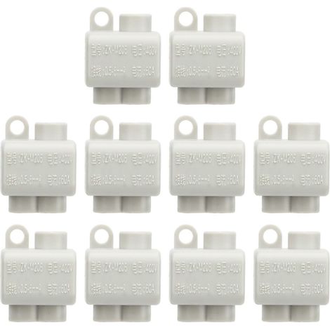 10 Connecteurs Rapides 60A 400V, Borne de Câble 1 Entrée 2 Sorties, Blocs de Jonction Électrique pour Fils 0.5-6mm², Lot de 10 (1/5)