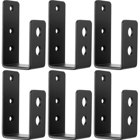 6 Pcs Support Barricade Porte en U Plate 2x4  Pour garage et atelier, verrouillage sécurisé. Serrure métal robuste, montage facile. (1/5)