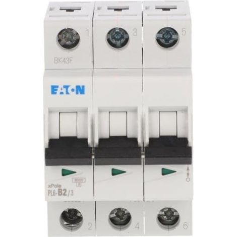Interruttore magnetotermico 3P B 2A 6kA AC PL6-B2/3 286584