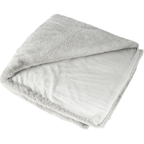 Joy - plaid - 150x200cm - en fausse fourrure - gris clair (1/3)