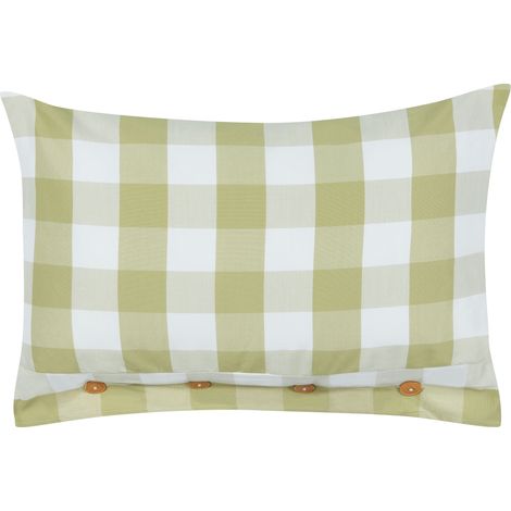 Cojín de algodón a cuadros estilo cottage verde 40 x 60 cm Tamnine (1/5)