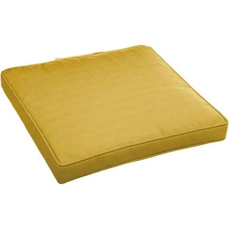 Coprisedia in velcro korai giallo senape 40x40x4cm in poliestere - Hespéride