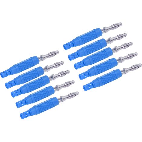 10 Ensembles Connecteur Banana Mâle Laiton avec Isolant PA pour Tube et Sonde, Adaptateur J.10031 Bleu (1/5)