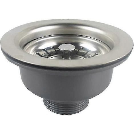 Bonde d'évier en acier inoxydable sans trop-plein, crépine à panier de 110 mm (1 pouce), construction ABS durable, plomberie de cuisine (1/5)