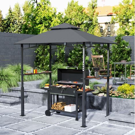 Gazebo barbecue giardino metallo 243x148x248 cm OKMYHOME (1/5)