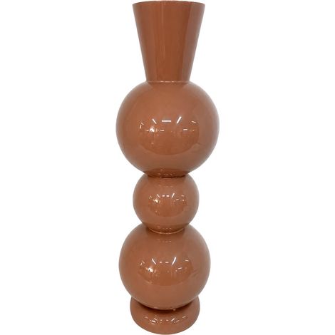 Bodenvase aus Metall lackiert terrakotta mit Kugeln 82 cm (1/4)