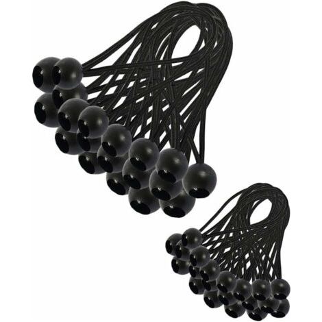 30 tensores elásticos, tensores para lonas, cuerdas elásticas tipo bungee, tensores elásticos para pabellones, lonas, camping, tiendas de campaña, arneses de extensión para cortinas (200 mm) (1/5)