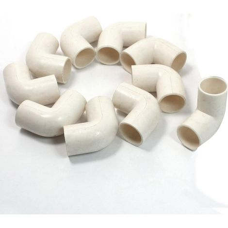 Lot de 10 raccords de tuyau en PVC de 16 mm, connecteurs coudés coulissants à 90 degrés, raccords de connexion d'angle de tuyau d'eau, joints coudés à douille coulissante pour systèmes de (1/2)