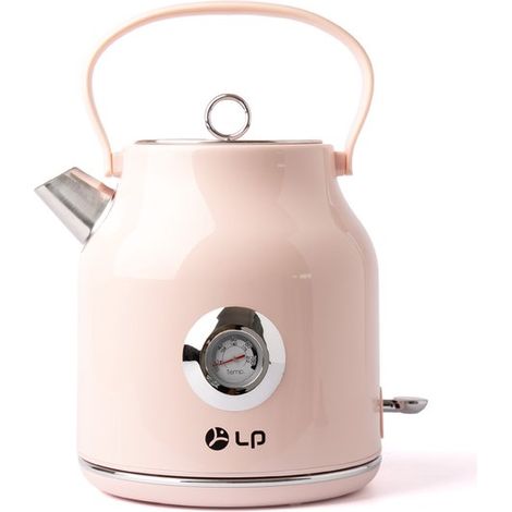 Nome - Bollitore retrò - Capacità 1,7 litri - Acciaio inossidabile - Bollitore elettrico - Rosa - Display della temperatura - Girevole a 360° (1/5)