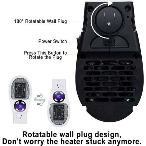 500 Watts Chauffage Soufflant Ceramique Mini Chauffage Soufflant Chauffage éConomique Portable Chauffage sur Prise avec Thermostat et Minuterie (1/3)