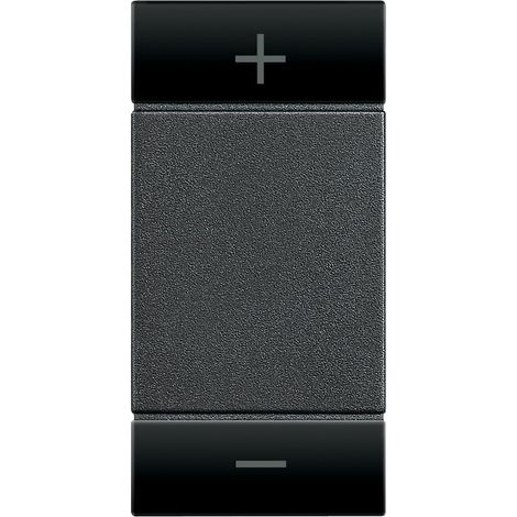 Manette Livinglight MyHOME BUS symbole +/ type bascule 1 module anthracite BTICINO L4911ADN (1/2)