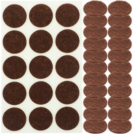 225 patins ronds en feutre pour meubles, protection des pieds de chaise, patins en feutre pour pieds de chaise-2.8x2.8x0.1cm-Brown