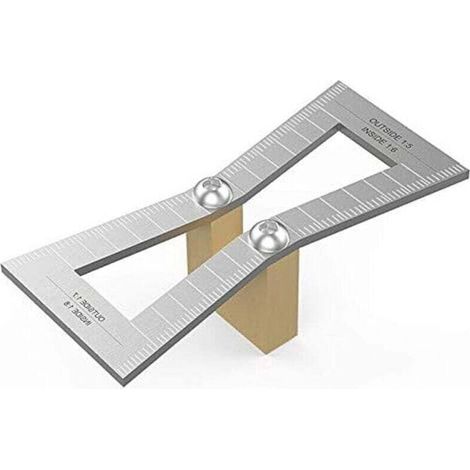 Marqueur de queue d'aronde,Outil de guidage en queue d'aronde de jauge de bois taillee a la main avec echelle,Taille du modele en queue d'aronde 1:5-1:6 et 1:7-1:8 pour menuiserie,argent (1/4)