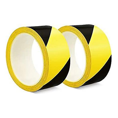 Packungen Sicherheitsband (60 mm x 33 m), schwarz/gelb, Warnband, Hindernismarkierungsband (1/5)