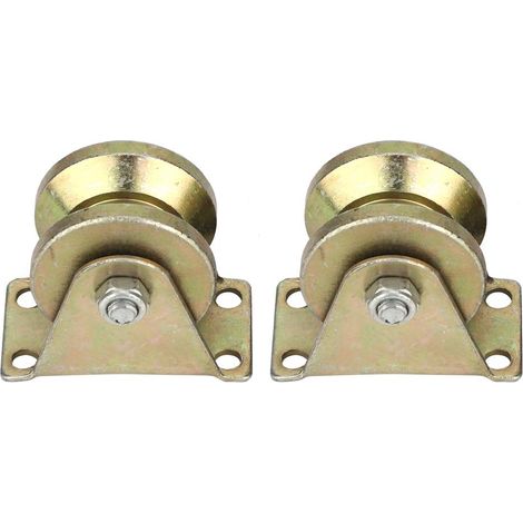 Roulettes pour portes coulissantes avec rail en V, 2 pivotantes (1/4)