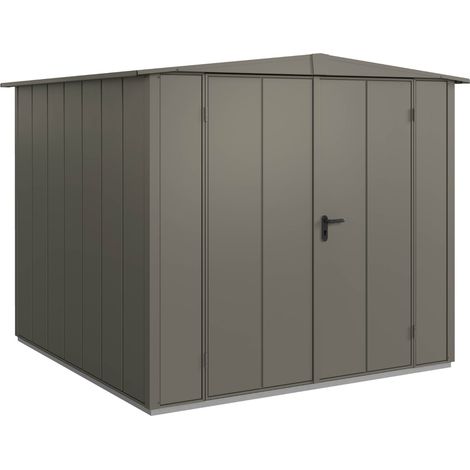 Hörmann Metall-Gerätehaus Berry Modern mit Satteldach Typ 2, 259 x 248 cm, quarzgrau, 6,4 m², 2-flüglige Tür (1/5)