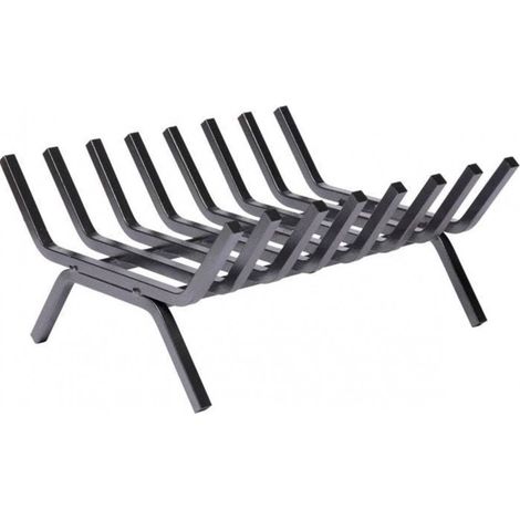 QEM – Grille porte bûches en acier forgé 8 barreaux – Dimensions 40x35x15 cm – Support pour foyers ouverts – Stockage bois extérieur (1/4)
