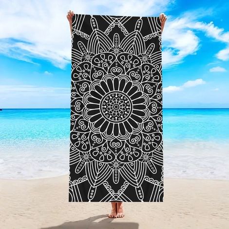 Telo mare con stampa balene - 75 x 150 cm - telo in microfibra ad asciugatura rapida - leggero e versatile per spiaggia, piscina, yoga, viaggi - ideale come telo mare e un accessorio indispensabile pe (1/5)