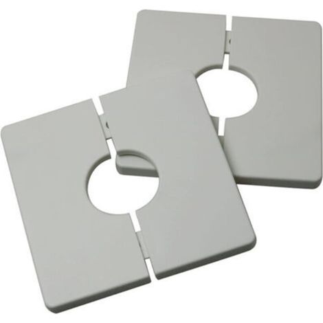 Juego de 2 cubiertas de tubo de plástico PVC cuadradas autoadhesivas para mangueras de ducha de 33 mm de diámetro