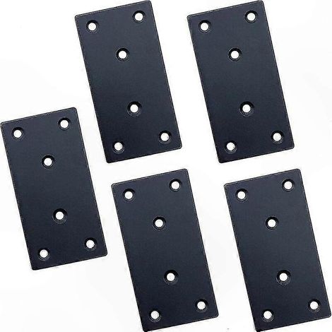 Équerres plates de fixation lot de 5, plaques en acier 100x50x2mm, pour réparation de meubles et renfort structurel (1/5)