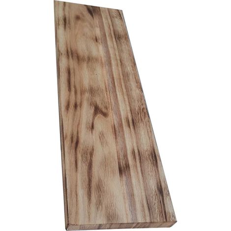 Tavola en BOIS CountryWood – trattato con metodo Yakisugi - Stile: CALICO light burn - Dimension : 15x203x2 cm