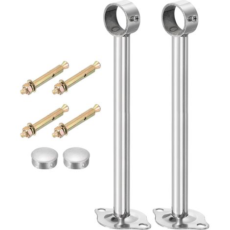 4 Set Supports Tringle à Rideaux pour Tuyaux 32mm Longueur 250mm (1/5)