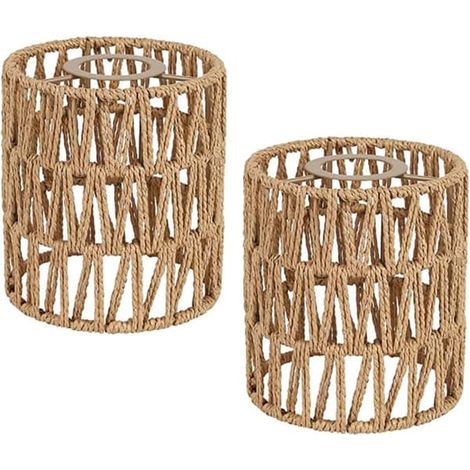 abat-jour bohèmes en rotin pour lampe suspendue ou lampadaire, abat-jour en papier (1/5)