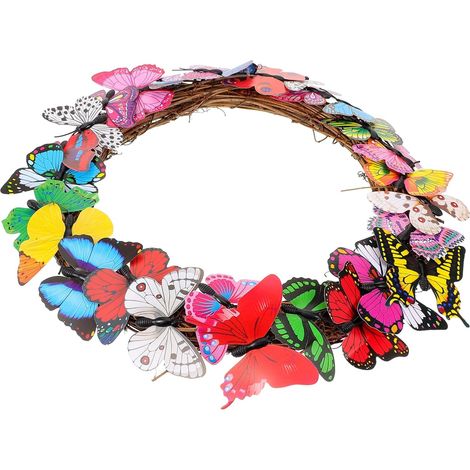 Couronne De Artificiels Décoration Printanière pour Porte Entrée Mariage Et Fête (1/4)