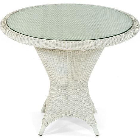 Sonnenpartner Gartentisch Bonaire Polyrattan white-washed Ø 90 cm Garten-Tisch (1/5)