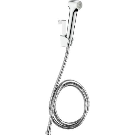 Combiné Shattaf chromé avec douchette WC et flexible inox 1,50 m, Wirquin 60724950, Chromé