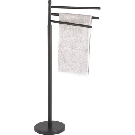 Porte Serviettes 3 branches Acier ELLA Noir mat MSV (1/5)
