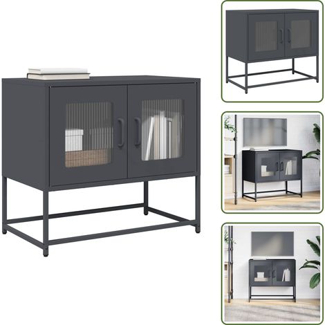TV-Schrank Anthrazit 68x39x60,5 cm Kaltgewalzter Stahl - TV-Schrank - TV-Schränke - Lowboard - Fernsehschrank (1/5)