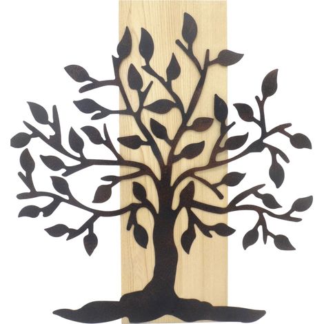 Ornamento da parete per albero in metallo per decorazione di giardino e interni, stile moderno, 60 cm, ideale per regali e decorazione di spazi