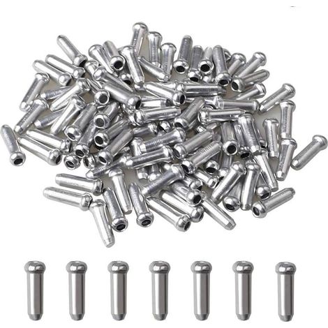 Convient aux embouts de câbles de vélo - 100 manchons de protection en alliage d'aluminium pour embouts de câbles (1/5)