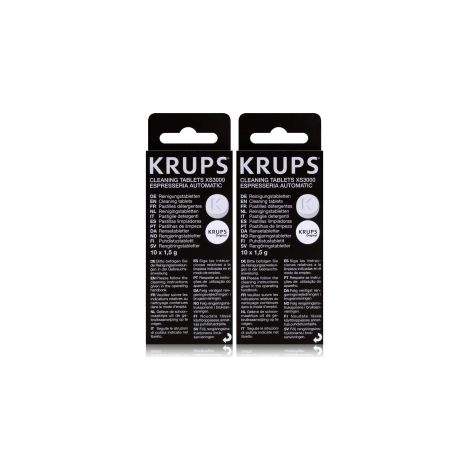 Set di 2 scatole di detergenti (ogni scatola contiene 10 compresse di 1,5 g) per la caffettiera, Krups espresso XS3000102
