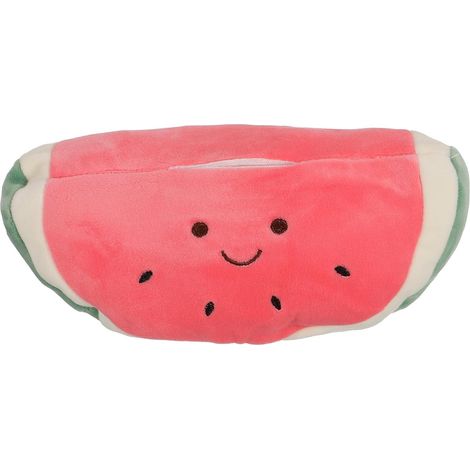 Dispensador de pañuelos para coche con forma de sandía de peluche – estuche dispensador de toallitas húmedas