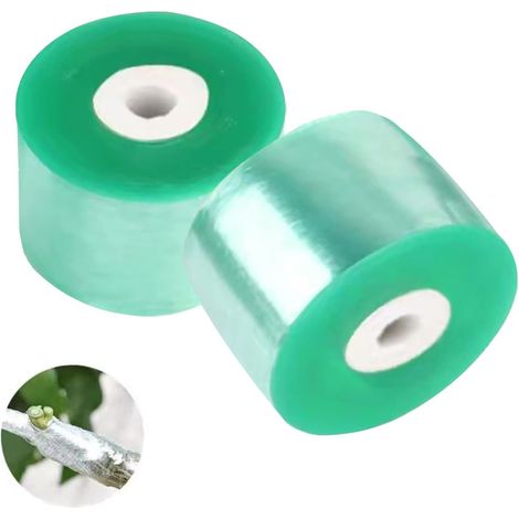 Greffage Ruban, 2 Rouleau Greffage Transparent Extensibles pour Plantes Greffées, Arbres Fruitiers Fleurs Pépinière Outils de Jardinage, Auto-Adhésif Ruban de Greffe Biodegradable Vert 100M x 3cm (1/5)