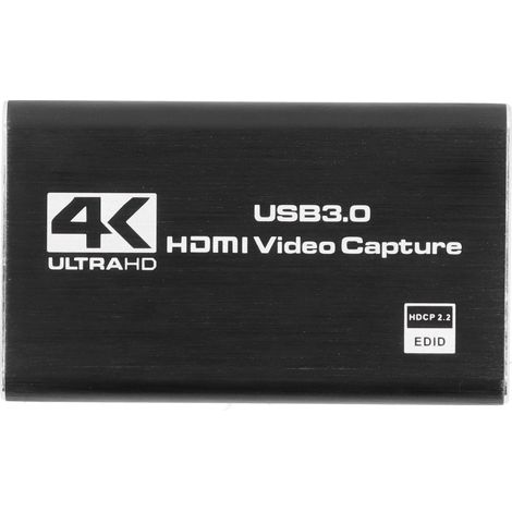 Carte d'acquisition vidéo haute définition USB 3.0 HDMI 4K 60 Hz sans pilote avec LoopMetal