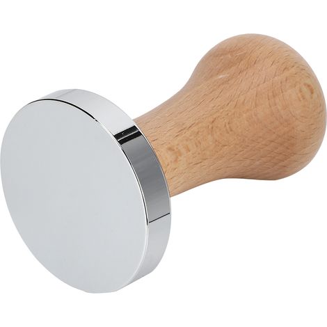 Manche en Bois Tamper à Café Inoxydable Presse à Poudre Expresso Outil de Barista Compact (1/5)