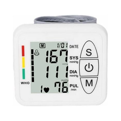 Professional Electronic Upper Arm Blood Pressure Monitor, Smart Accurate Cuff Blood Pressure Monitor, Automatic Detection of Hypertension, Arrhythmia, Pulse, Adjustable Cuff (White) (1/3)