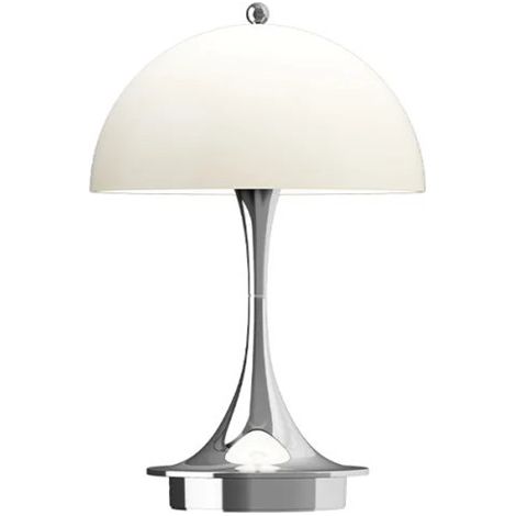 Lampe nordique moderne base métallique chromée miroir forme de méduse