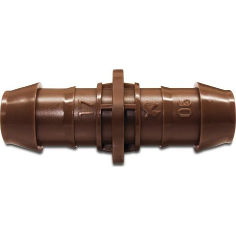 Conector de manguera Rain Bird de plástico corrugado de 17 mm, 3,5 bar, color marrón, tipo XFF17