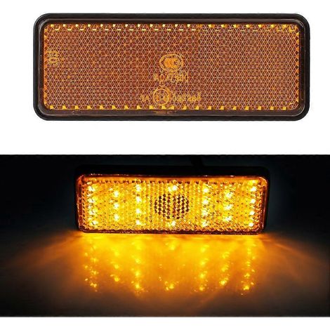 Universal Motorrad Roller Moped Rechteckige LED-Rückleuchte Bremslicht Gelb