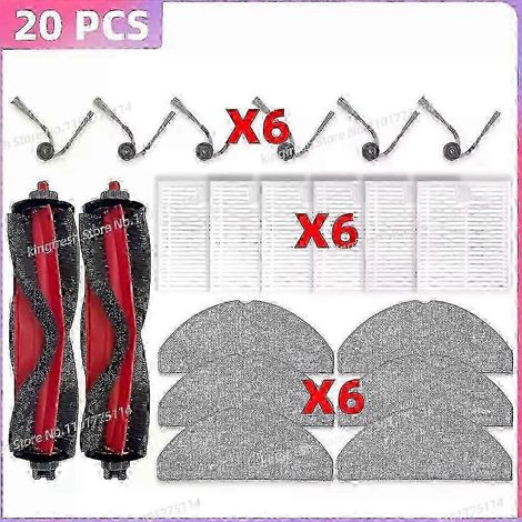Compatible avec Roborock Q7 M5 / Q7 M5+ / Q7 L5 / Q7 L5+ / Q7 TF / Q7 TF+ / Q7B / Q7T+ : Pièces détachées pour brosse principale, filtre, chiffon et sac à poussière (1/5)