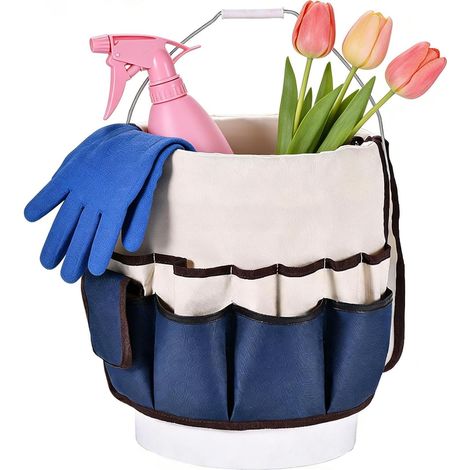 Sac De Jardin Organisateur Seau Grande Capacité  Boîte À Outils Jardin Grande Capacité Base Renforcée Poignées pour Bricoleurs, Menuiserie, Intérieur, Extérieur, Maison et (1/5)