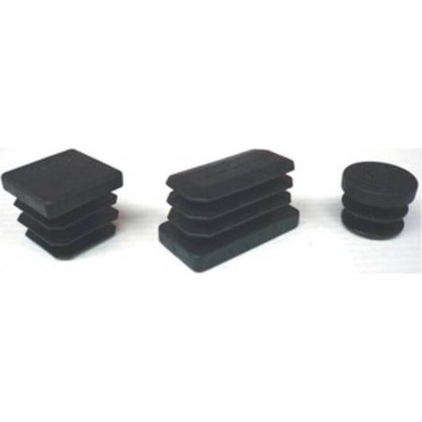50 x PUNTALE ALETTATO RETTANGOL 40X60 MM PLAST NERO