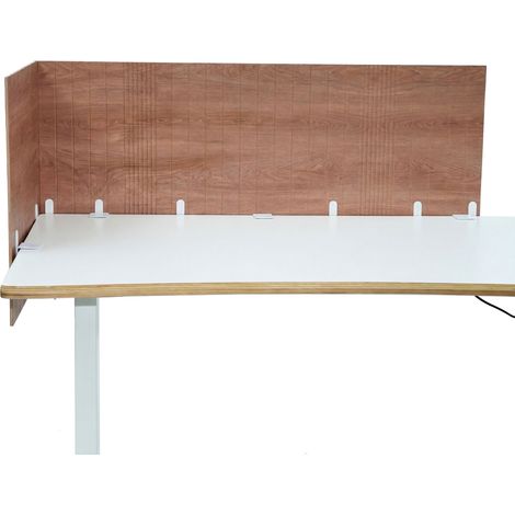 Akustik Tischtrennwand Flexmiut Roll W 160 cm rollbar mit Holzprint braun hjh OFFICE (1/5)